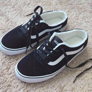 Vans Old Skool Mule Suede Sherpa Platform Sneaker - slip on shoe